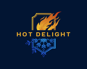 Fire Snowflake Heating Cooling logo design