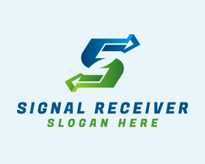 Logistics Arrow Letter S logo design