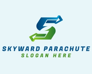 Logistics Arrow Letter S logo design