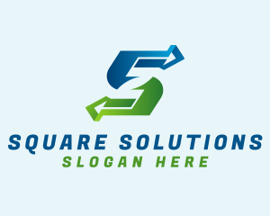 Logistics Arrow Letter S logo design