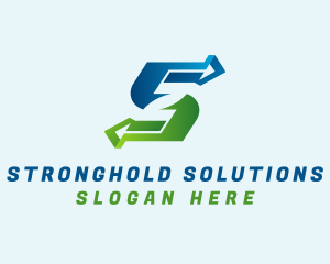 Logistics Arrow Letter S logo design