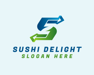 Logistics Arrow Letter S logo design