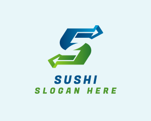 Logistics Arrow Letter S logo design