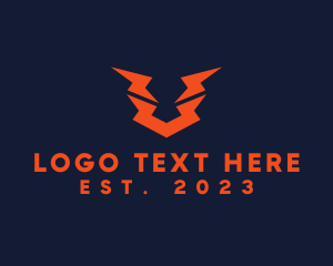 Electrician - Lightning Bolt Letter V logo design