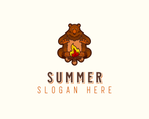 Outdoor Camping Bear logo design