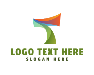 Quirky - Colorful Letter T Business logo design