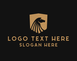 Equine - Horse Stallion Shield logo design