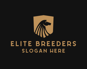 Horse Stallion Shield logo design