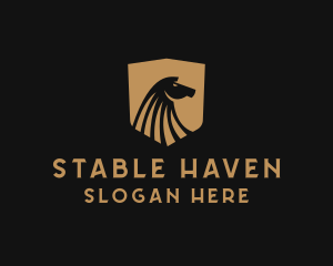 Horse Stallion Shield logo design