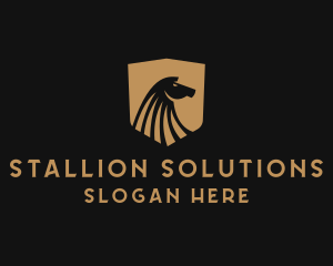 Stallion - Horse Stallion Shield logo design