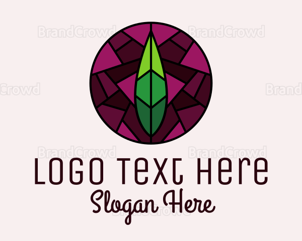 Stained Glass Leaf Decor Logo