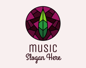 Stained Glass Leaf Decor Logo