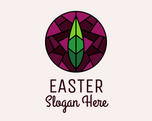 Natural Product - Stained Glass Leaf Decor logo design