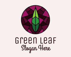 Stained Glass Leaf Decor logo design