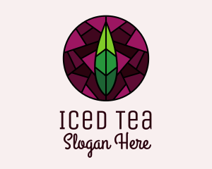 Stained Glass Leaf Decor logo design