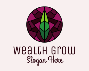 Stained Glass Leaf Decor logo design