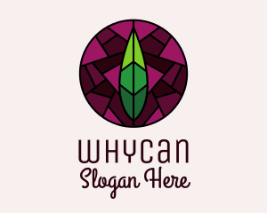 Organic Farm - Stained Glass Leaf Decor logo design