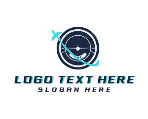 Speed Meter - Airplane Gauge Meter logo design