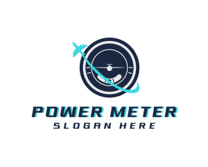 Meter - Airplane Gauge Meter logo design