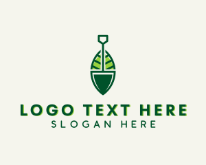 Shovel - Gardening Leaf Shovel logo design