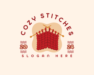 Knitting - Crafter Knitting Needle logo design