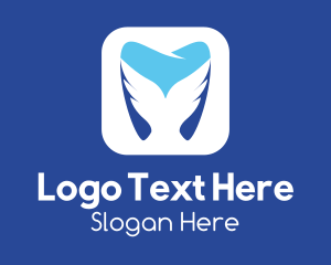 Winged - Fin Tooth Mobile App logo design