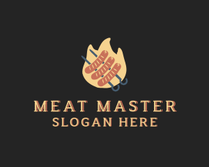 Flaming Sausage Grill logo design