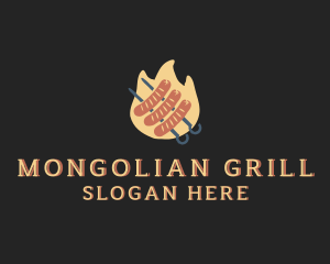 Flaming Sausage Grill logo design