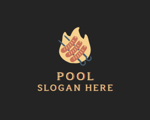 Roast - Flaming Sausage Grill logo design