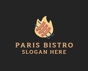 Flaming Sausage Grill logo design