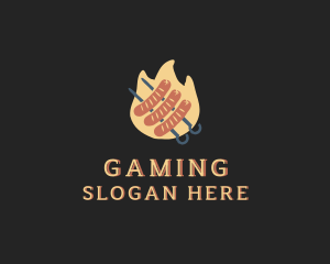 Roast - Flaming Sausage Grill logo design