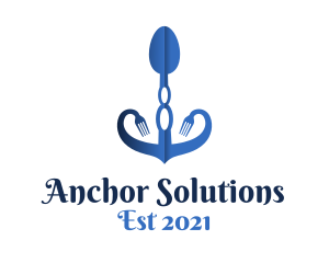 Blue Spoon Anchor logo design