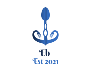 Fish - Blue Spoon Anchor logo design