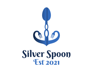 Blue Spoon Anchor logo design