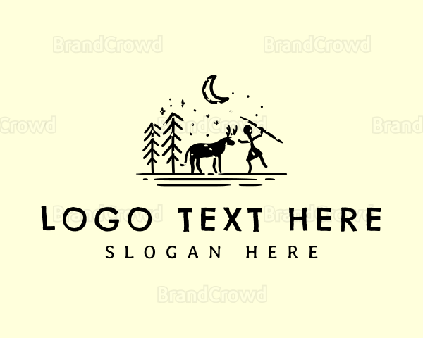 Stoneage Animal Hunting Logo