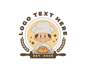 Badge - Cute Baker Bread logo design