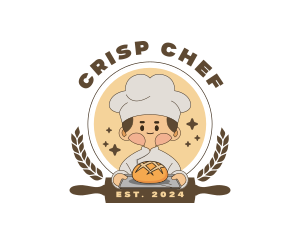 Cute Baker Bread logo design