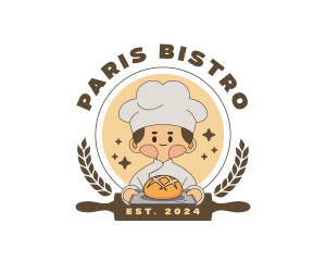 Cute Baker Bread logo design