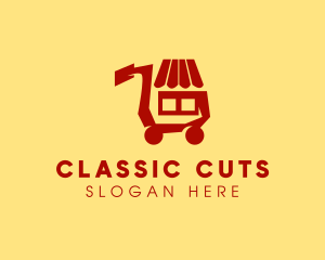 Supermarket Shopping Cart  logo design