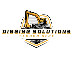 Excavator Digging Construction logo design