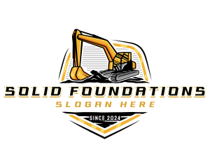 Heavy Duty - Excavator Digging Construction logo design