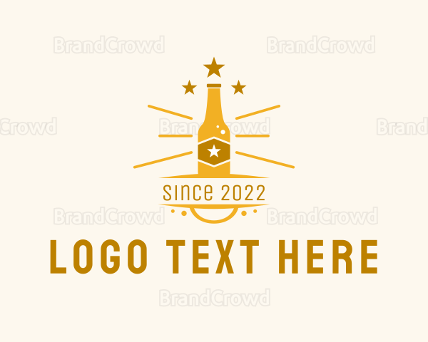 Gold Beer Bottle Logo