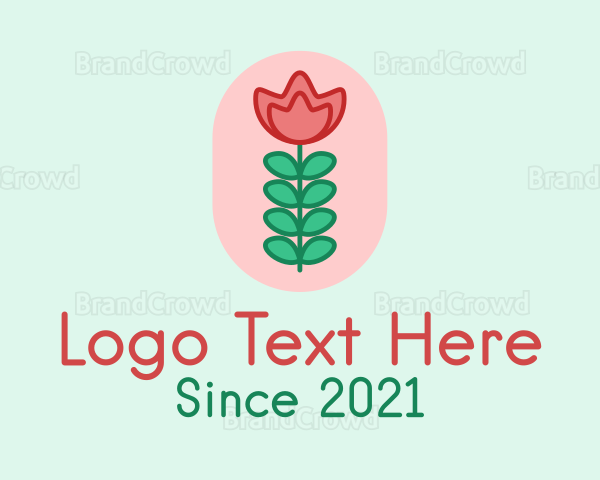 Rose Flower Stalk Logo