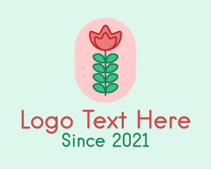 Rose - Rose Flower Stalk logo design