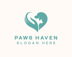 Cat Dog Pet Love logo design