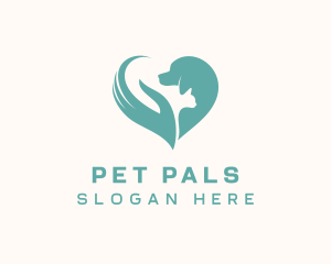 Cat Dog Pet Love logo design