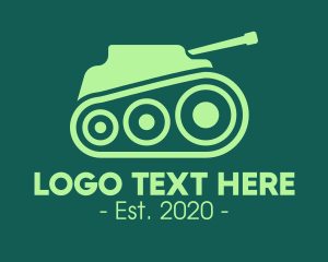 War Machine - Green Military Tank logo design