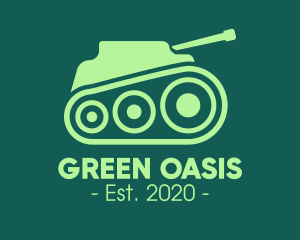 Green Military Tank logo design