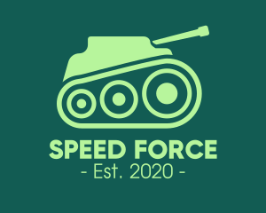 Green Military Tank logo design