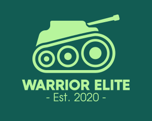 Green Military Tank logo design